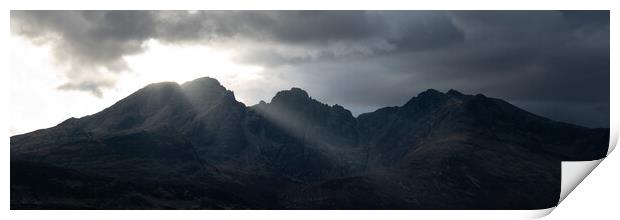 Isle of Sky Black Cuillin Mountains Scotland Print by Sonny Ryse