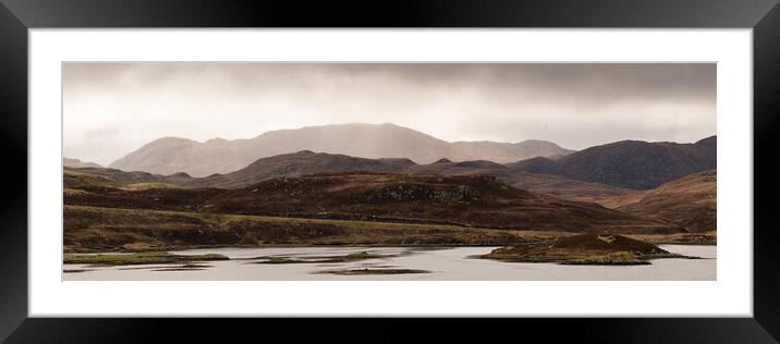 Isle of Harris and Lewis Loch and mountains Framed Mounted Print by Sonny Ryse