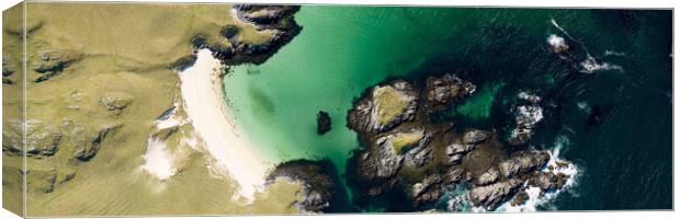 Little Bernera beaches aerial Isle of Lewis Outer hebrides 2 Canvas Print by Sonny Ryse