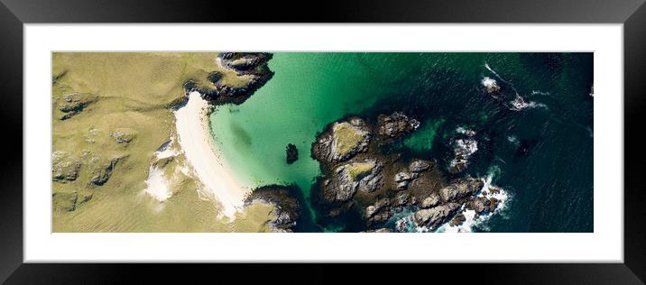 Little Bernera beaches aerial Isle of Lewis Outer hebrides 2 Framed Mounted Print by Sonny Ryse