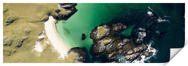Little Bernera beaches aerial Isle of Lewis Outer hebrides 2 Print by Sonny Ryse