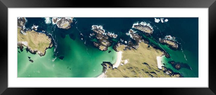 Little Bernera beaches aerial Isle of Lewis Outer hebrides Framed Mounted Print by Sonny Ryse