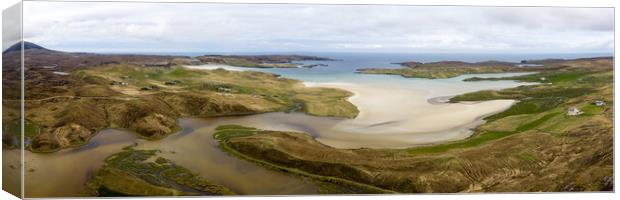 Uig Bay aeiral Isle of Lewis Outer Hebrides Canvas Print by Sonny Ryse