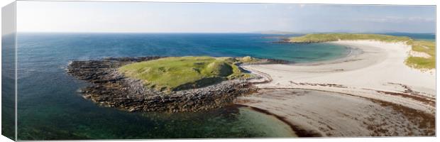 Udal Peninsula Beaches aerial North Uist Outer Hebrides Canvas Print by Sonny Ryse