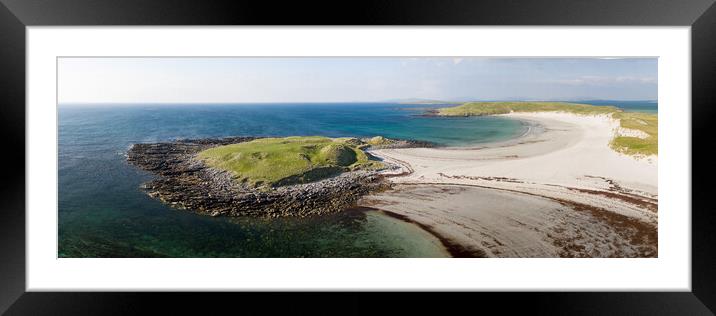 Udal Peninsula Beaches aerial North Uist Outer Hebrides Framed Mounted Print by Sonny Ryse