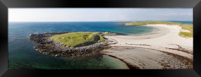 Udal Peninsula Beaches aerial North Uist Outer Hebrides Framed Print by Sonny Ryse