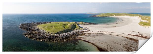 Udal Peninsula Beaches aerial North Uist Outer Hebrides Print by Sonny Ryse