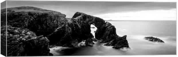 Stac a’ Phris Arch black and white Isle of Lewis Outer Hebrides Scotland Canvas Print by Sonny Ryse