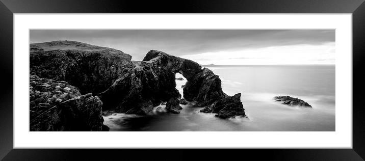 Stac a’ Phris Arch black and white Isle of Lewis Outer Hebrides Scotland Framed Mounted Print by Sonny Ryse