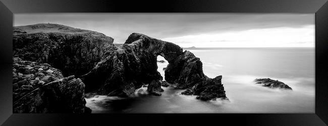Stac a’ Phris Arch black and white Isle of Lewis Outer Hebrides Scotland Framed Print by Sonny Ryse