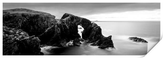 Stac a’ Phris Arch black and white Isle of Lewis Outer Hebrides Scotland Print by Sonny Ryse