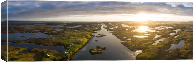 Locheport Aerial Isle of North Uist Loch Outer Hebrides Scotland Canvas Print by Sonny Ryse