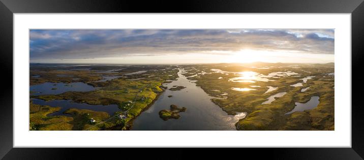 Locheport Aerial Isle of North Uist Loch Outer Hebrides Scotland Framed Mounted Print by Sonny Ryse