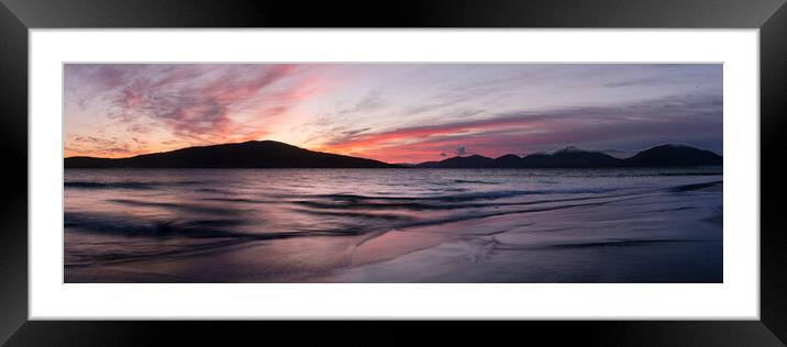 Luskenture beach Sunset Isle of Harris Outer Hebrides Scotland Framed Mounted Print by Sonny Ryse