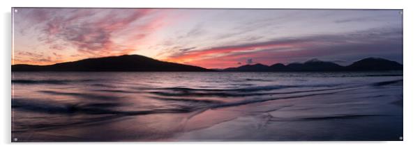 Luskenture beach Sunset Isle of Harris Outer Hebrides Scotland Acrylic by Sonny Ryse