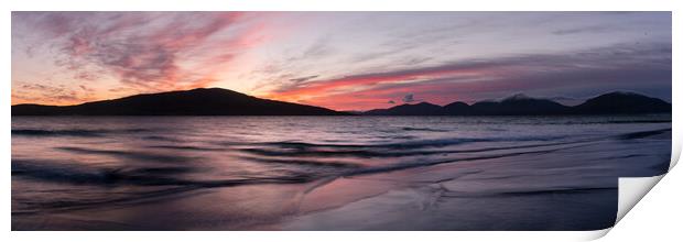 Luskenture beach Sunset Isle of Harris Outer Hebrides Scotland Print by Sonny Ryse