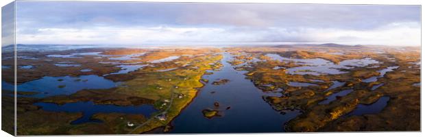 Locheport Aerial Isle of North Uist Loch Outer Hebrides Scotland 2 Canvas Print by Sonny Ryse