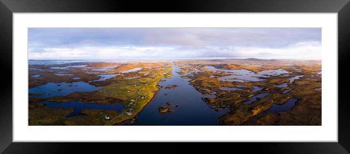 Locheport Aerial Isle of North Uist Loch Outer Hebrides Scotland 2 Framed Mounted Print by Sonny Ryse