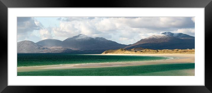 Luskentyre bay and beach Isle of Harris Outer Hebrides Scotland Framed Mounted Print by Sonny Ryse