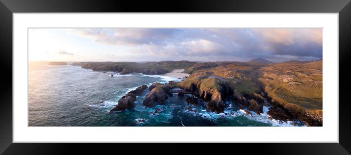 Mangersta Coast Aerial Isle of Lewis Outer Hebrides Scotland Framed Mounted Print by Sonny Ryse