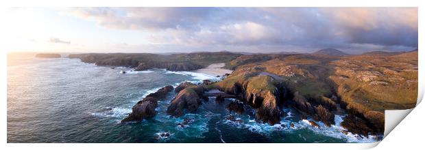 Mangersta Coast Aerial Isle of Lewis Outer Hebrides Scotland Print by Sonny Ryse