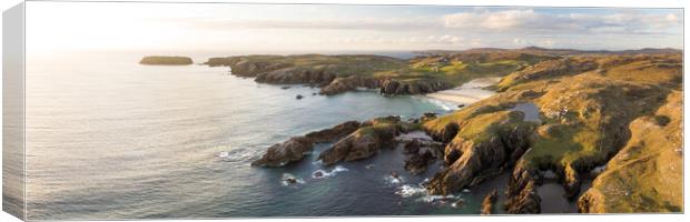 Mangersta Rocky Coastline aerial Isle of Lewis Outer Hebrides Canvas Print by Sonny Ryse