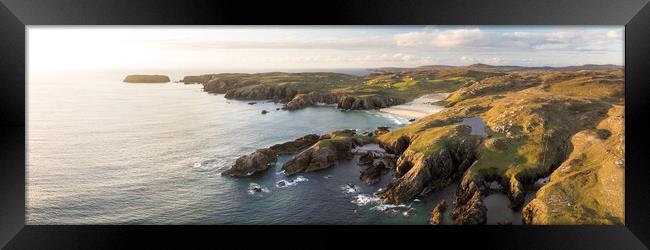 Mangersta Rocky Coastline aerial Isle of Lewis Outer Hebrides Framed Print by Sonny Ryse