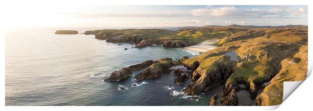 Mangersta Rocky Coastline aerial Isle of Lewis Outer Hebrides Print by Sonny Ryse