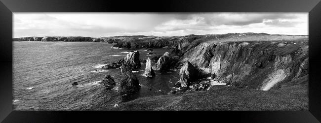 Mangersta Sea Stacks Isle of Lewis Outer Hebrides Black and white Framed Print by Sonny Ryse