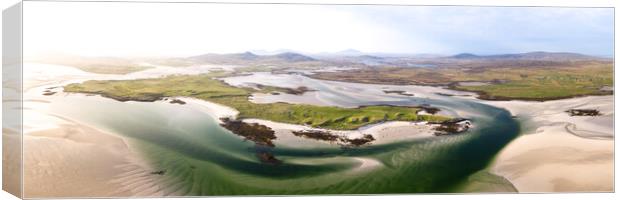 North uist beaches aerial Outer Hebrides Scotland Canvas Print by Sonny Ryse