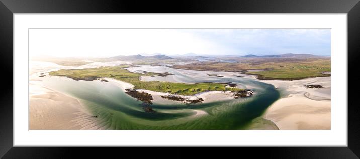 North uist beaches aerial Outer Hebrides Scotland Framed Mounted Print by Sonny Ryse