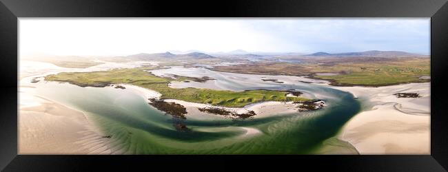 North uist beaches aerial Outer Hebrides Scotland Framed Print by Sonny Ryse