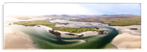 North uist beaches aerial Outer Hebrides Scotland Acrylic by Sonny Ryse