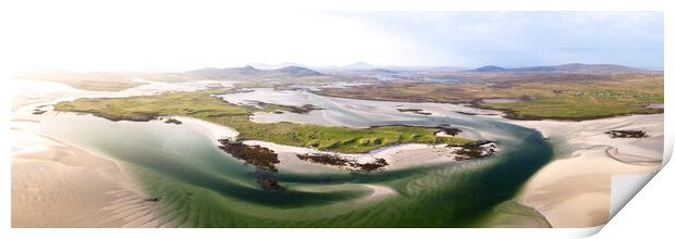 North uist beaches aerial Outer Hebrides Scotland Print by Sonny Ryse