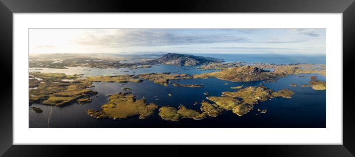 North Uist Lochs and Mountains Aerial Outer Hebrides Framed Mounted Print by Sonny Ryse