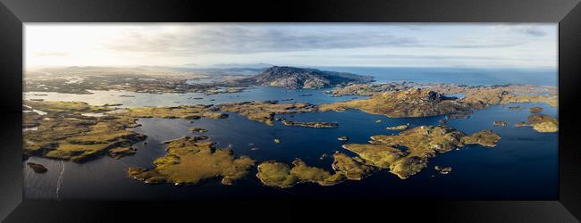 North Uist Lochs and Mountains Aerial Outer Hebrides Framed Print by Sonny Ryse