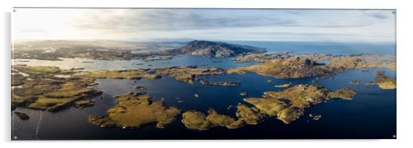 North Uist Lochs and Mountains Aerial Outer Hebrides Acrylic by Sonny Ryse