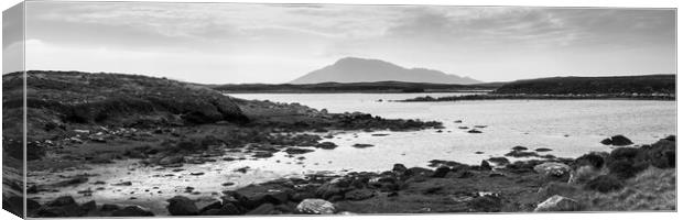 North Uist Loch outer hebrides scotland black and white Canvas Print by Sonny Ryse