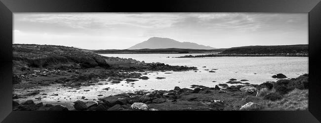 North Uist Loch outer hebrides scotland black and white Framed Print by Sonny Ryse