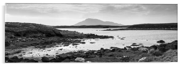 North Uist Loch outer hebrides scotland black and white Acrylic by Sonny Ryse