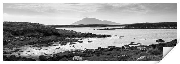 North Uist Loch outer hebrides scotland black and white Print by Sonny Ryse
