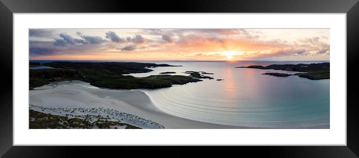 Uig Bay sunset Aerial Isle of Lewis Outer Hebrides Framed Mounted Print by Sonny Ryse