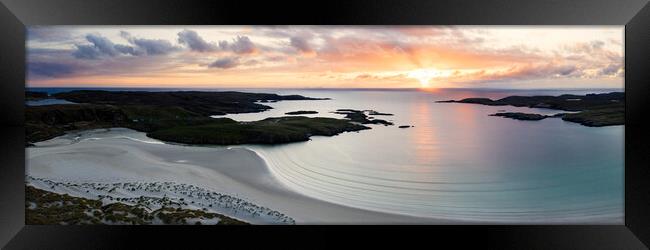 Uig Bay sunset Aerial Isle of Lewis Outer Hebrides Framed Print by Sonny Ryse