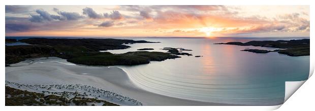 Uig Bay sunset Aerial Isle of Lewis Outer Hebrides Print by Sonny Ryse