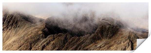Black Cuillin ridge mountain range Isle of Skye Print by Sonny Ryse