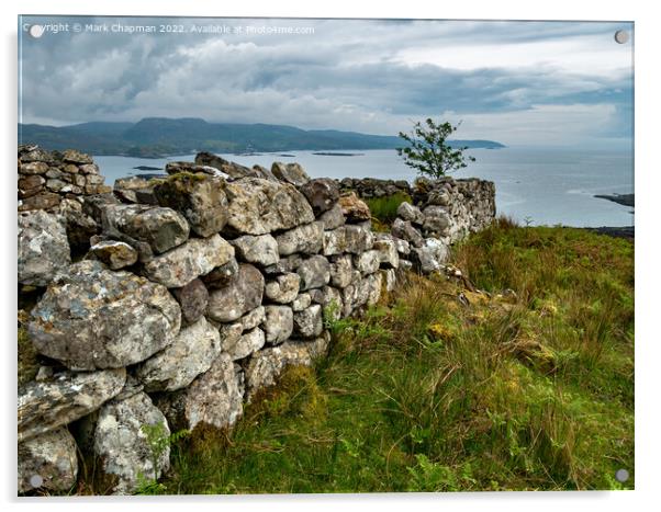Ruined croft wall, Boreraig, Isle of Skye Acrylic by Photimageon UK