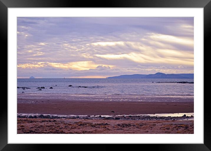 Ailsa Craig, Holy Isle and Arran from Seamill beac Framed Mounted Print by Allan Durward Photography