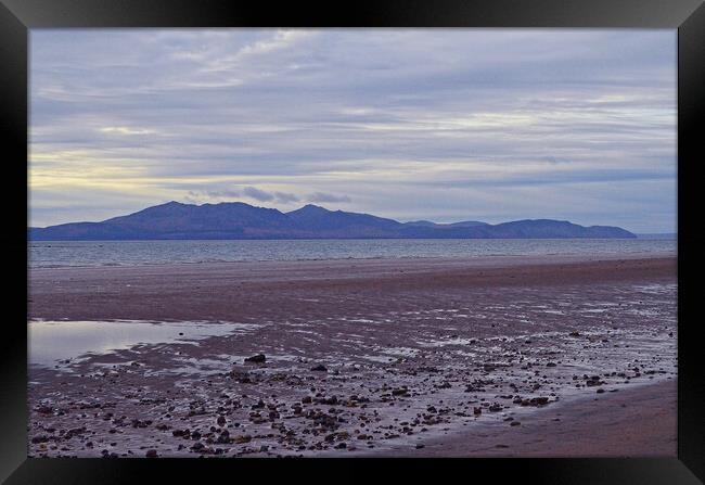 Seamill beach and Firth of Clyde view of Arran Framed Print by Allan Durward Photography