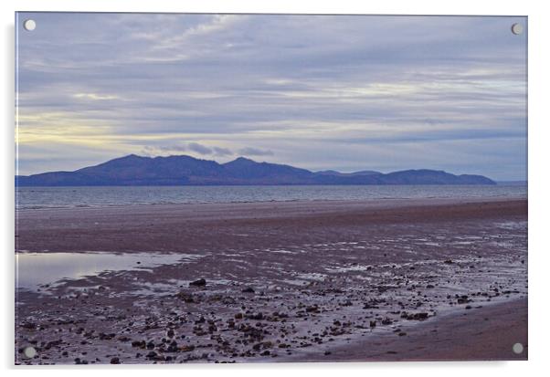 Seamill beach and Firth of Clyde view of Arran Acrylic by Allan Durward Photography