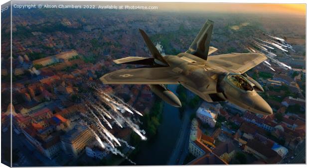 F22 Raptor Jet Canvas Print by Alison Chambers